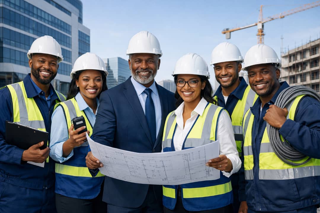 Equipe EBS-SUARL sur chantier